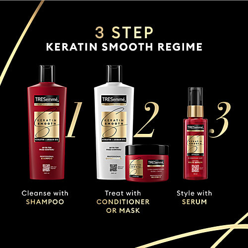 Tresemme Keratin Smooth Hair Serum With Argan Oil, 100 ml  Up to 2x Smoother Hair, Anti-Frizz