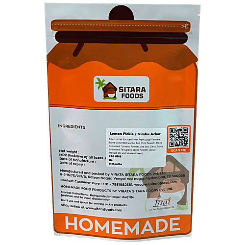 Buy Sitara Foods Lemon Pickle / Nimbu Achar Online at Best Price of Rs