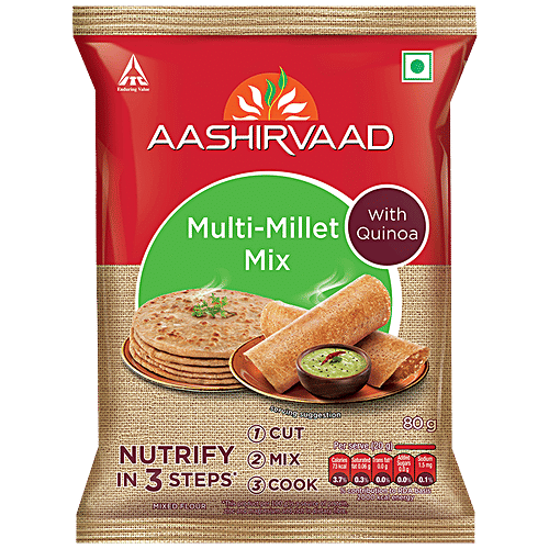 Aashirvaad Multi-Millet Mix With Quinoa - Mixed Flour, Rich In Fibre & Protein, 80 g  