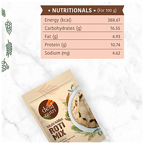 Desi Nutri Multi Millet Roti Mix - Rich In Calcium & Fibre, 450 g  