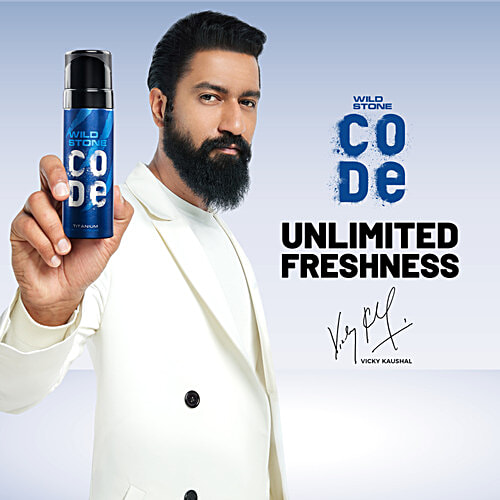 Wild Stone Code Titanium Body Perfume - Refreshing & Long-Lasting Fragrance, For Men, 150 ml  