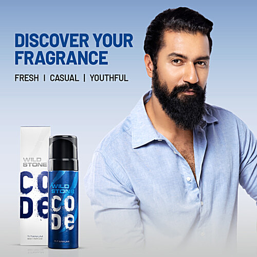 Wild Stone Code Titanium Body Perfume - Refreshing & Long-Lasting Fragrance, For Men, 150 ml  