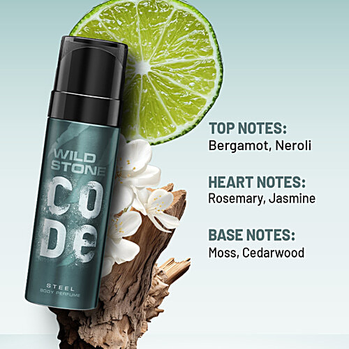Wild Stone Body Perfume - Code, Steel, For Men, Refreshing & Longlasting Fragrance, 150 ml  