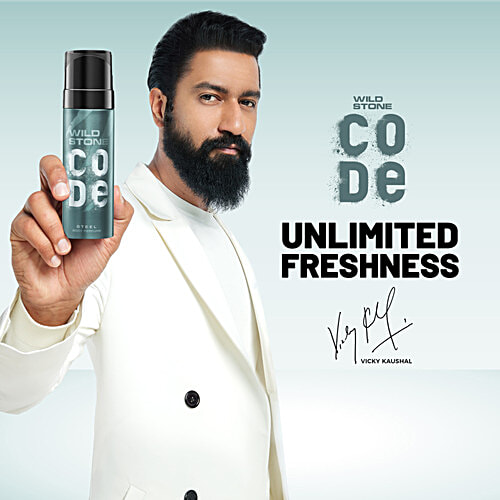 Wild Stone Body Perfume - Code, Steel, For Men, Refreshing & Longlasting Fragrance, 150 ml  