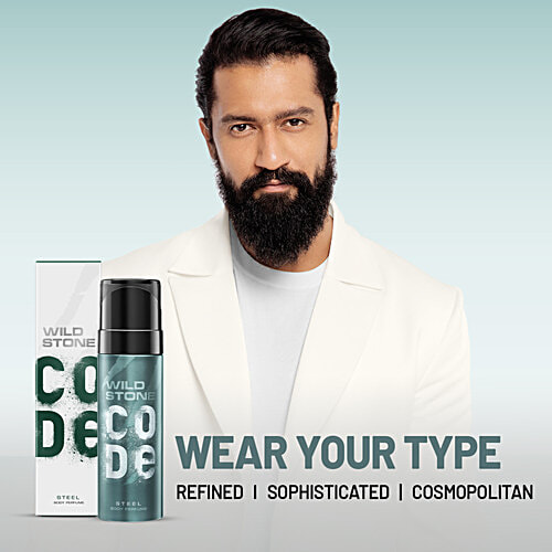 Wild Stone Body Perfume - Code, Steel, For Men, Refreshing & Longlasting Fragrance, 150 ml  