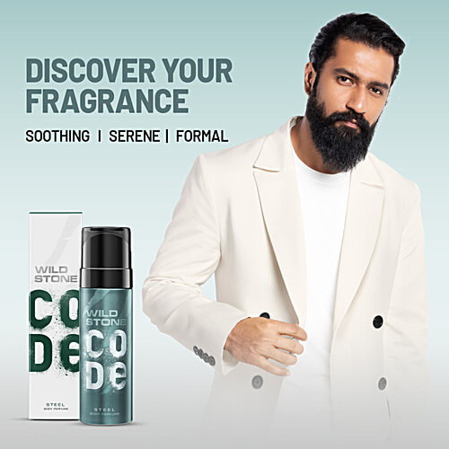 Wild Stone Body Perfume - Code, Steel, For Men, Refreshing & Longlasting Fragrance, 150 ml  