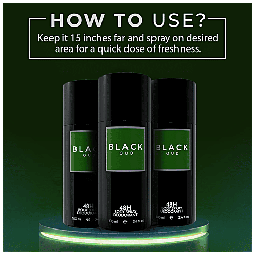 Buy ColorBar 48H Body Spray Deodorant Black Oud, LongLasting Freshness, For Men Online at