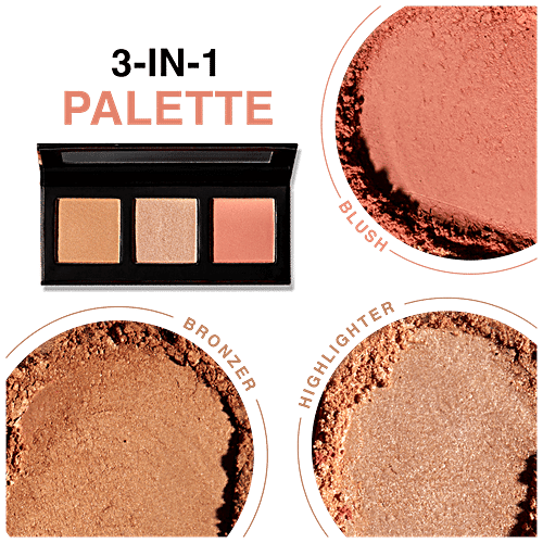 Lakme Absolute Facelift Palette - 3-In-1, Bronzer, Highlighter & Blush, 15 g Golden Hour