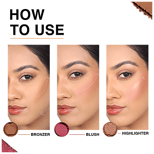 Lakme Absolute Facelift Palette - 3-In-1, Bronzer, Highlighter & Blush, 15 g Golden Hour