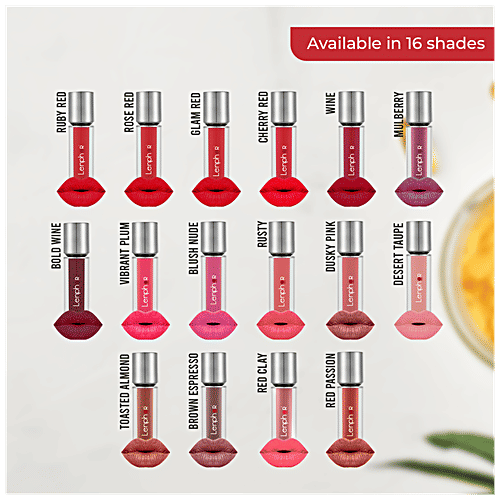 Lenphor Colour Me Up Liquid Lipstick - Super Pigmented, Long-Lasting, Transfer Proof, 2 ml Red Passion 016 