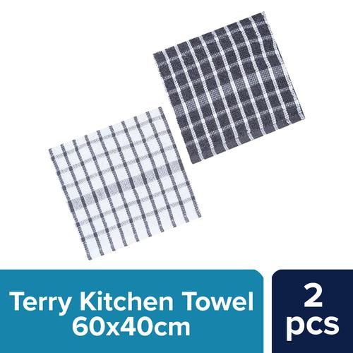 BB Home Kitchen Towels - Terry, 60 x 40 cm, Large, 2 Pcs  
