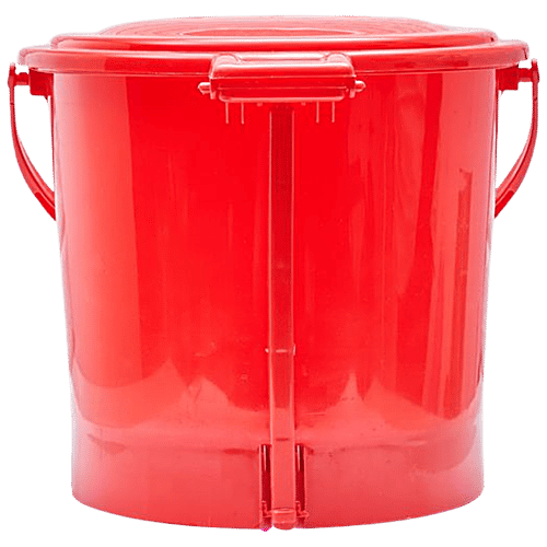 bb home Plastic Pedal Dustbin / Trash Can / Garbage Waste Bin - With Lid For Home, Kitchen, Bathroom, Office, Red, Medium Size, 7 L  