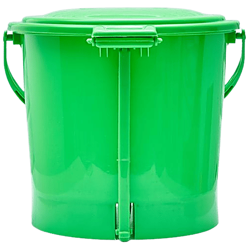 bb home Plastic Pedal Dustbin / Trash Can / Garbage Waste Bin - With Lid For Home, Kitchen, Bathroom, Office, Green, Medium size, 7 L