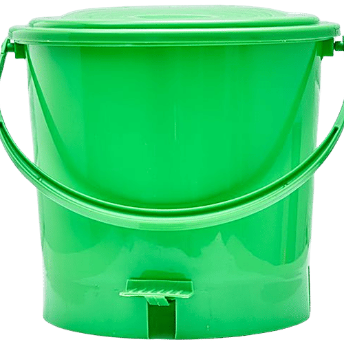bb home Plastic Pedal Dustbin / Trash Can / Garbage Waste Bin - With Lid For Home, Kitchen, Bathroom, Office, Green, Medium size, 7 L