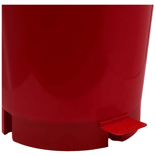 bb home Plastic Pedal Dustbin / Trash Can / Garbage Waste Bin - With Lid For Home, Kitchen, Bathroom, Office, Red, Medium size, 13 L