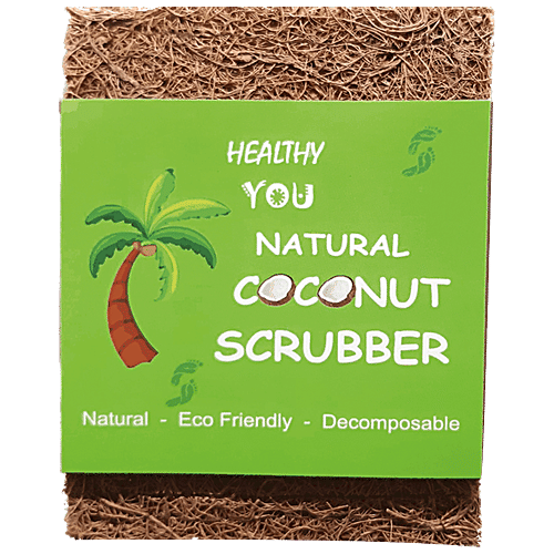 Healthy You Coconut Kitchen Scrubbers - Natural, Eco Friendly & De-Composable, Small Size, 1 pc