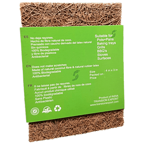Healthy You Coconut Kitchen Scrubbers - Natural, Eco Friendly & De-Composable, Small Size, 1 pc