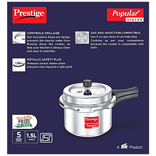 Buy Prestige Aluminium Outer Lid Pressure Cooker Gas & Induction Base