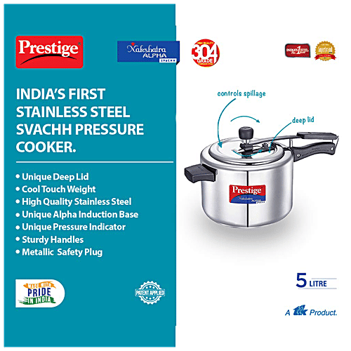 Buy Prestige Stainless Steel Outer Lid Pressure Cooker Induction Base