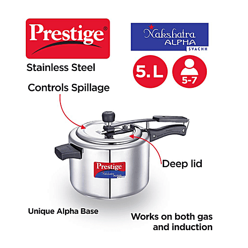 Buy Prestige Stainless Steel Outer Lid Pressure Cooker Induction Base