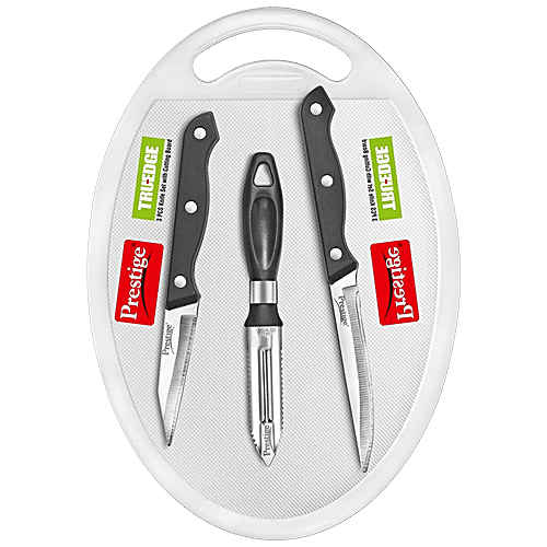 Buy Prestige TruEdge knife Set With Chopping Board & Peeler, Sharp