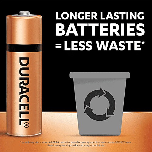 Buy Duracell Alkaline AA Batteries 2X Longer Lasting Online at Best
