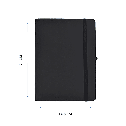 Gravity 80 GSM 160 Pages A5 Ruled Hardbound Journal With Elastic - Matte Black, 1 pc  Premium Quality
 Attractive Design