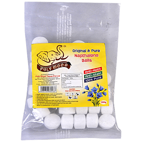 Buy Pulp Wood Original & Pure Naphthalene Balls AntiMoth, AntiStain