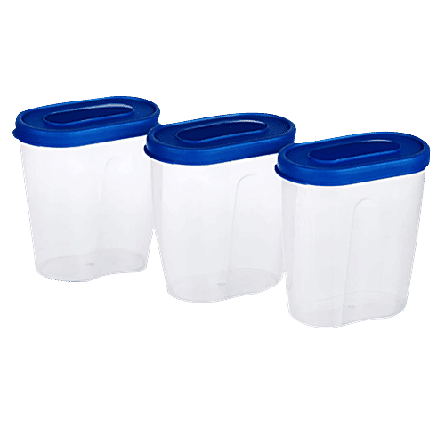 MTL Grocery Jar - Durable, Blue, 450 ml (Set of 3)