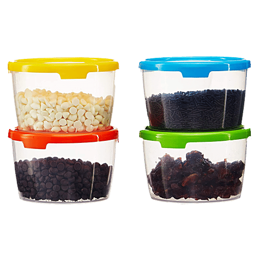 MTL Plastic Storage Container - Durable, 300 ml (Set of 4)