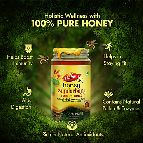 Dabur Honey Sundeabans Forest Honey - Pure, Raw & Unprocessed, Rich In Antioxidants, 500 g