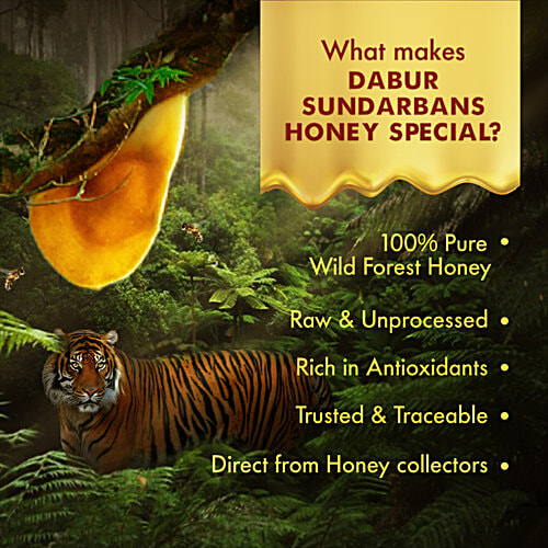 Dabur Honey Sundeabans Forest Honey - Pure, Raw & Unprocessed, Rich In Antioxidants, 500 g