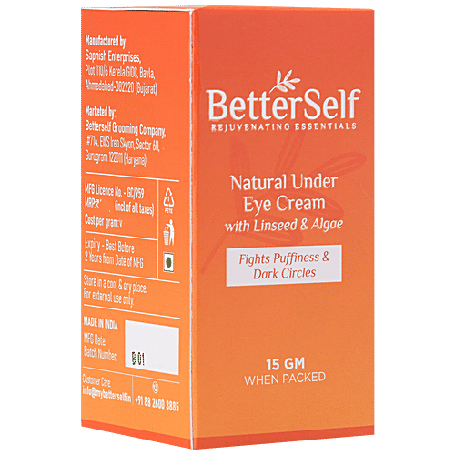 Buy BetterSelf Natural Under Eye Cream With Linseed & Algae, Fights