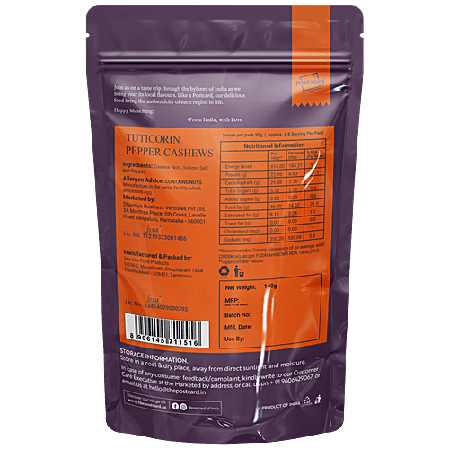 Buy Postcard Tuticorin Pepper Cashews 100 Natural & HandPicked Online at Best Price of Rs