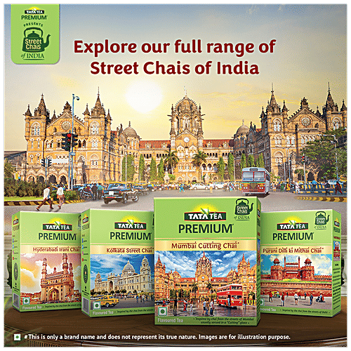 Tata Tea Premium Street Chai Of India - Mumbai Cutting Chai, Tasting Notes Of Ginger & Lemongrass, 250 g  