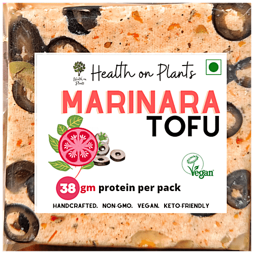 Health on Plants Marinara Tofu - Handcrafted, Non-GMO, Vegan & Keto Friendly, 38 g Protein, 200 g  