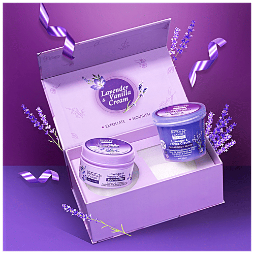 Bryan & Candy  Body Polishing Kit - Lavender & Vanilla Cream, Scrub & Body Butter, For Men & Women, 2 pcs  