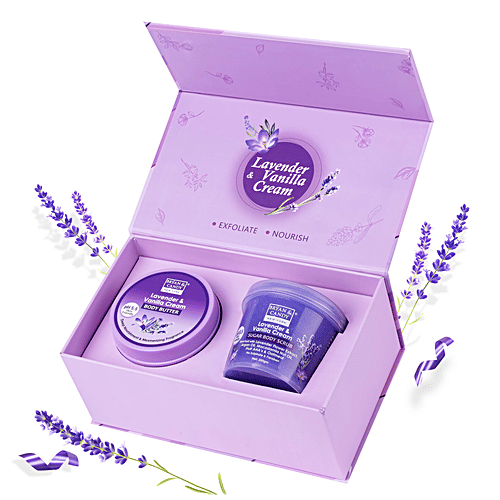 Bryan & Candy  Body Polishing Kit - Lavender & Vanilla Cream, Scrub & Body Butter, For Men & Women, 2 pcs  