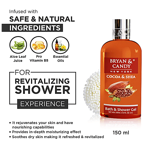 Bryan & Candy  Heart Combo Kit - Cocoa Shea, Bath & Body Essentials, For Men & Women, 4 pcs  