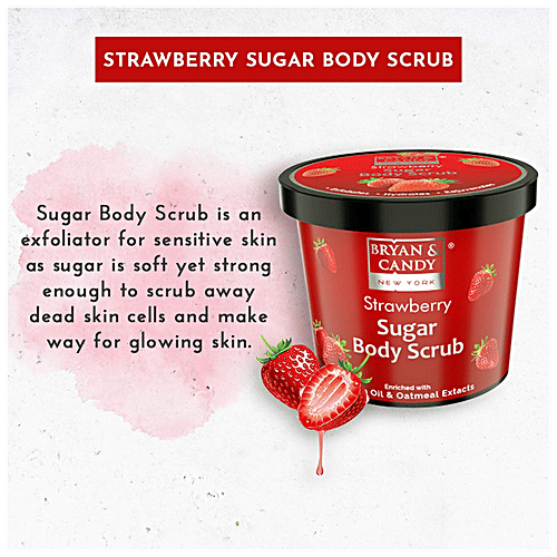 Bryan & Candy  Bath Tub Gift Set - Strawberry, Complete Home Spa Experience, For Men & Women, 4 pcs  