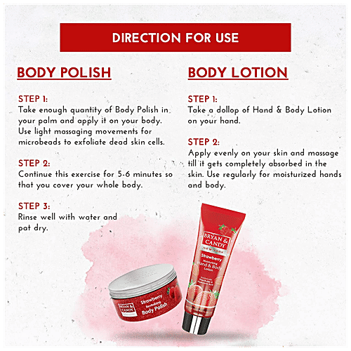 Bryan & Candy  Bath Tub Gift Set - Strawberry, Complete Home Spa Experience, For Men & Women, 4 pcs  