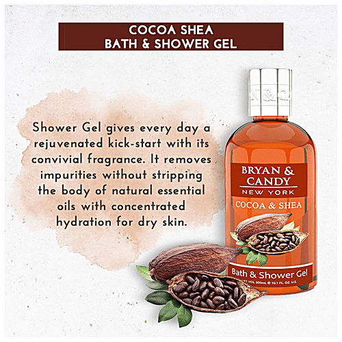 Bryan & Candy Bath Tub Gift Set - Cocoa Shea, Complete Home Spa Experience, For Men & Women, 4 pcs