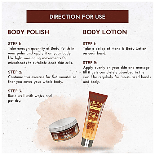 Bryan & Candy Bath Tub Gift Set - Cocoa Shea, Complete Home Spa Experience, For Men & Women, 4 pcs