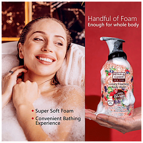 Bryan & Candy Luxury Foaming Body Wash - Nottie Berries, pH 5.5, Skin Friendly, Paraben Free, 400 ml