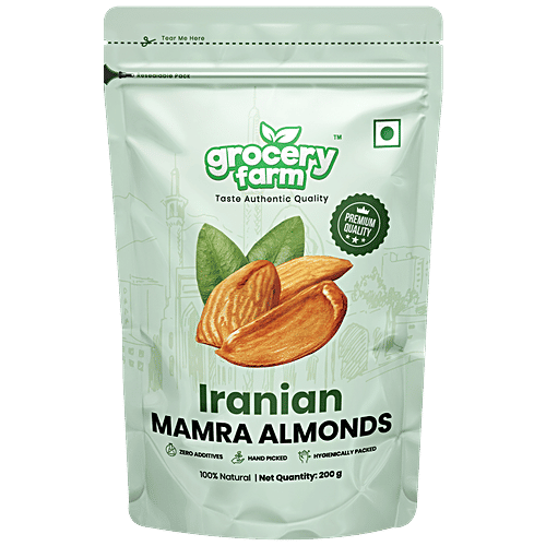 Grocery Farm Iranian Mamra Almonds - Premium & Hand Picked, Natural, 200 g  