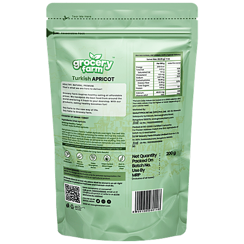 Grocery Farm Turkish Apricots - Premium & Hand Picked, Natural, 200 g