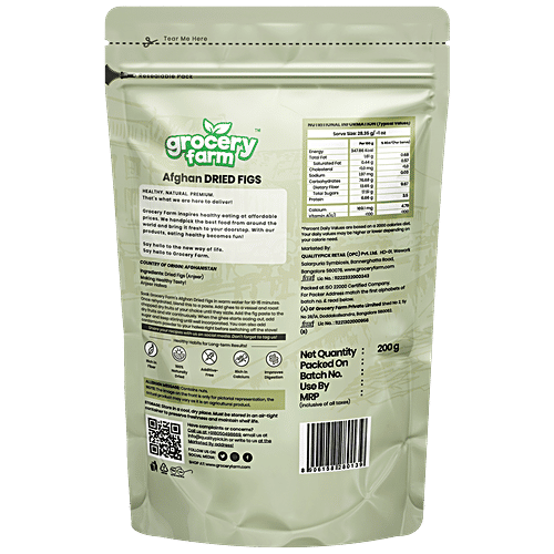 Grocery Farm Afghan Dried Figs - Premium & Hand Picked, Natural, 200 g  