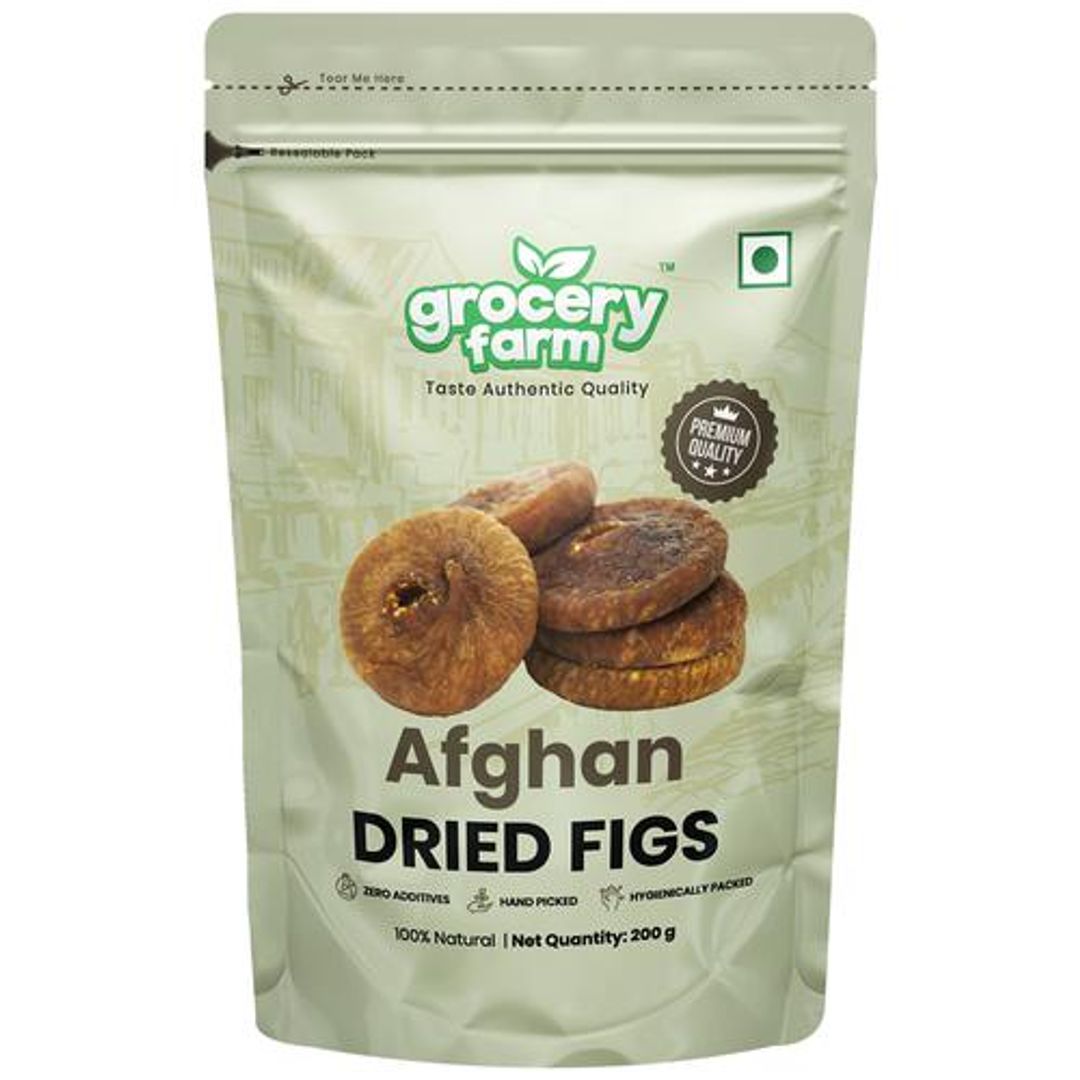 Grocery Farm Afghan Dried Figs - Premium & Hand Picked, 100% Natural, 200 g 