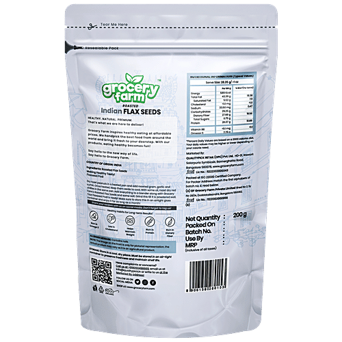 Grocery Farm Indian Roasted Flax Seeds - Premium & Hand Picked, Natural, 200 g