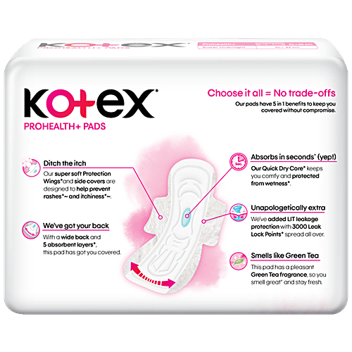 Buy Kotex ProHealth+ Sanitary Pads Ultra Thin, No Leakage, No Wetness